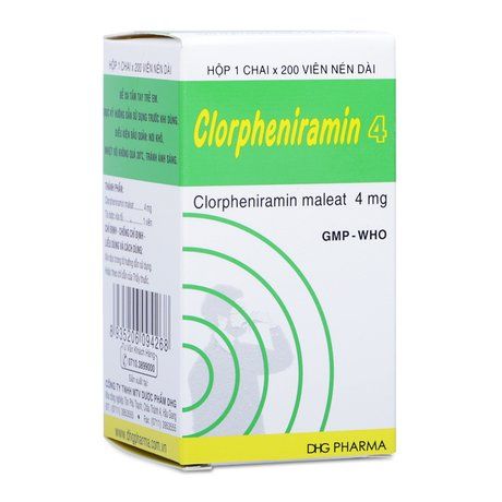 Thuốc trị viêm mũi dị ứng, nghẹt mũi Clorpheniramin (4mg) 1