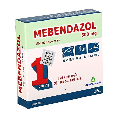 Thuốc điều trị các loại giun đường ruột Mebendazol 500mg 1