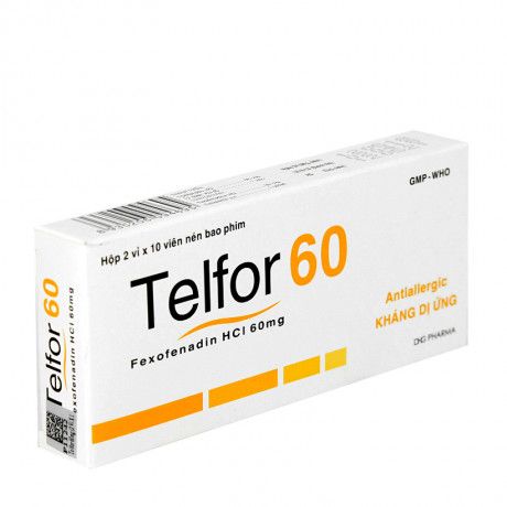 Thuốc trị viêm mũi dị ứng nổi mề đay tự phát Telfor (60mg) 1