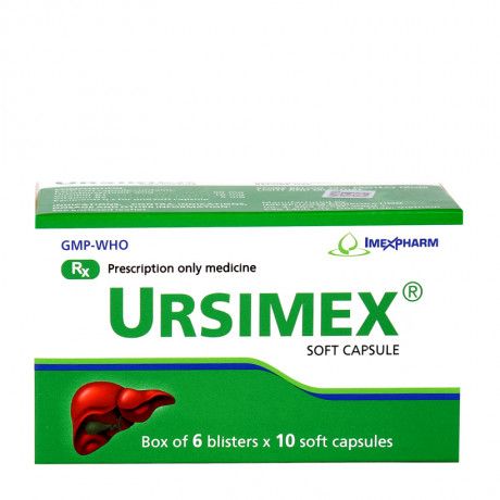 Thuốc điều trị bệnh gan Ursimex ( 6 vỉ x 10 viên/ hộp) 1
