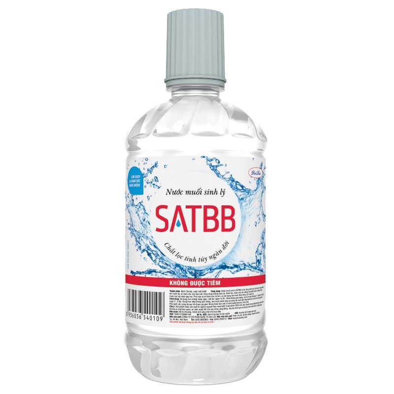 Nước muối sinh lý SatBB làm sạch da và khoang miệng (550ml) 1