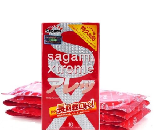 Bao cao su có gai Sagami Xtreme feed chống xuất tinh sớm 1