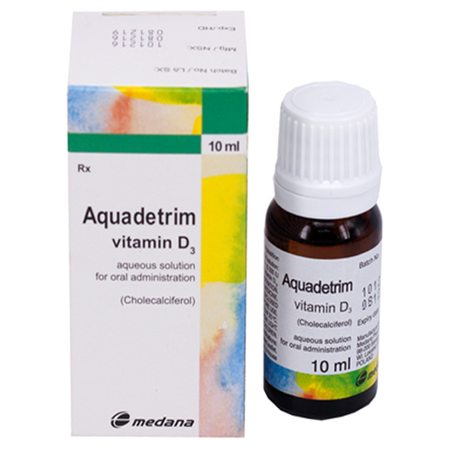 Aquadetrim Vitamin D3 10ml - Cải thiện thiếu canxi máu, loãng xương cho trẻ