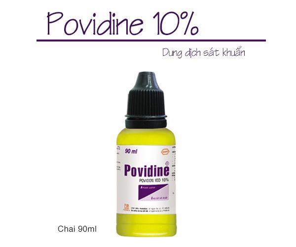Cồn đỏ sát trùng Povidine 10% dùng để sát khuẩn, sát trùng vết thương.