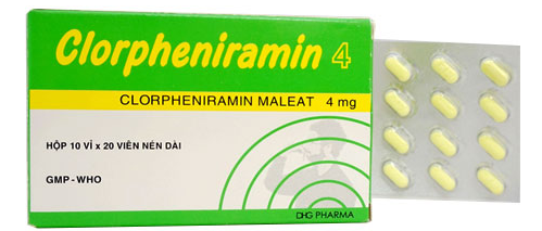 Thuốc Clorpheniramin 4mg - Thuốc trị viêm mũi dị ứng, nghẹt mũi