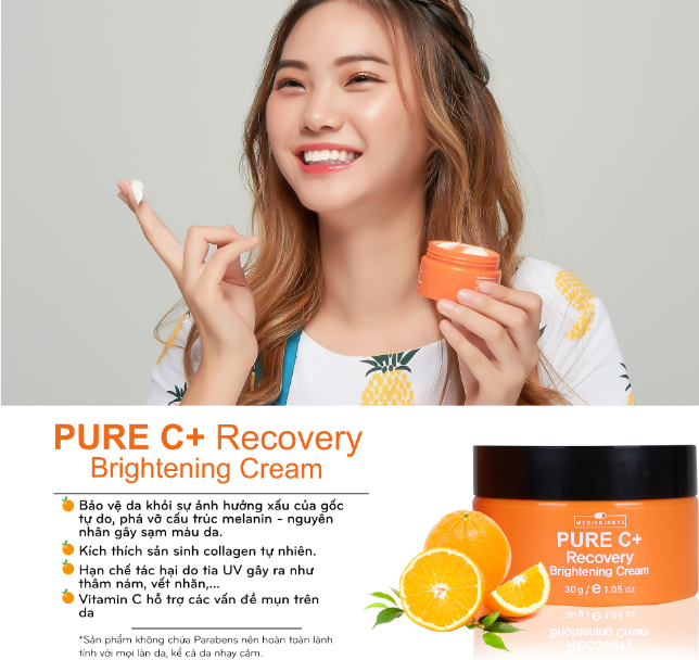 Kem dưỡng trắng da MediskinbyC Pure C+ Recovery Cream Hàn Quốc