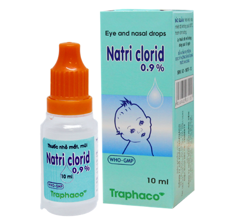Nước muối sinh lý Natri clorid Traphaco nhỏ mắt, mũi (10ml)