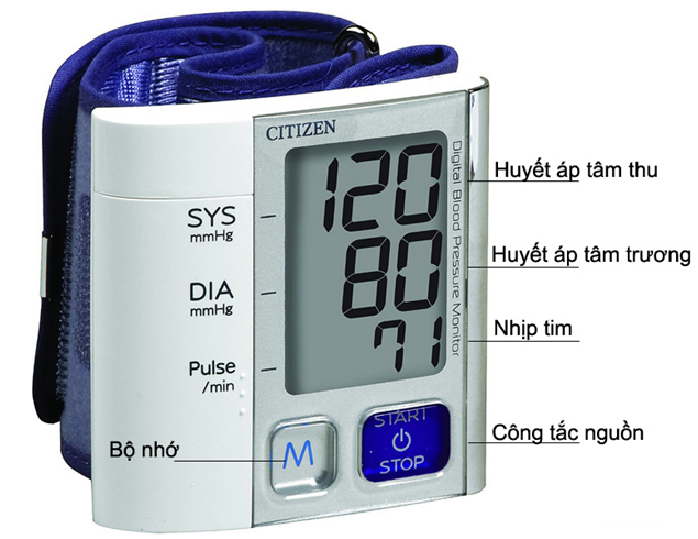 Máy đo huyết áp điện tử cổ tay Citizen CH-657