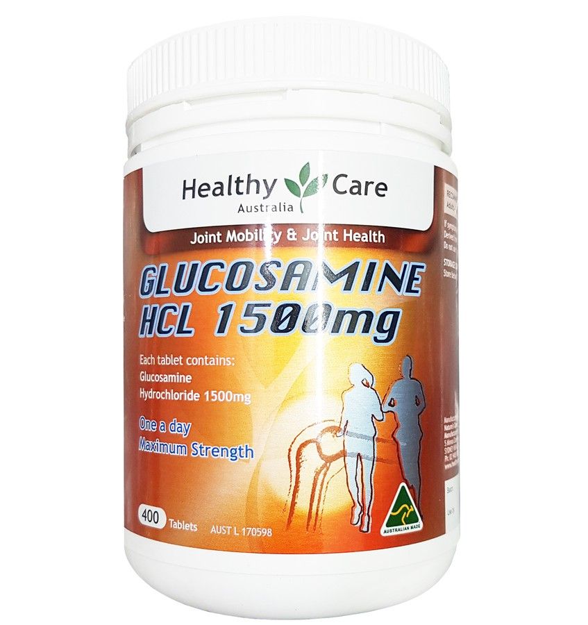 Glucosamine HCL 1500mg Healthy Care 400 Viên chính hàng từ Úc mẫu cũ