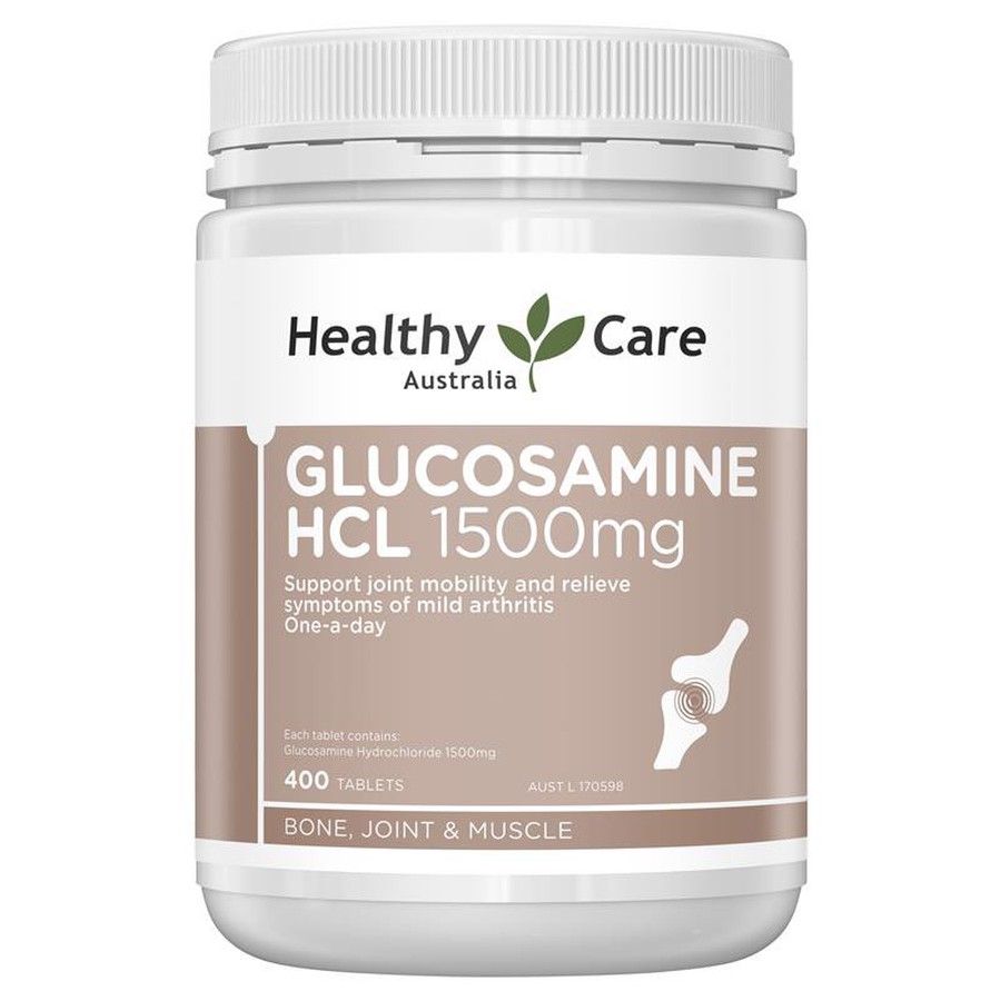 Glucosamine HCL 1500mg Healthy Care 400 Viên chính hàng từ Úc mẫu mới