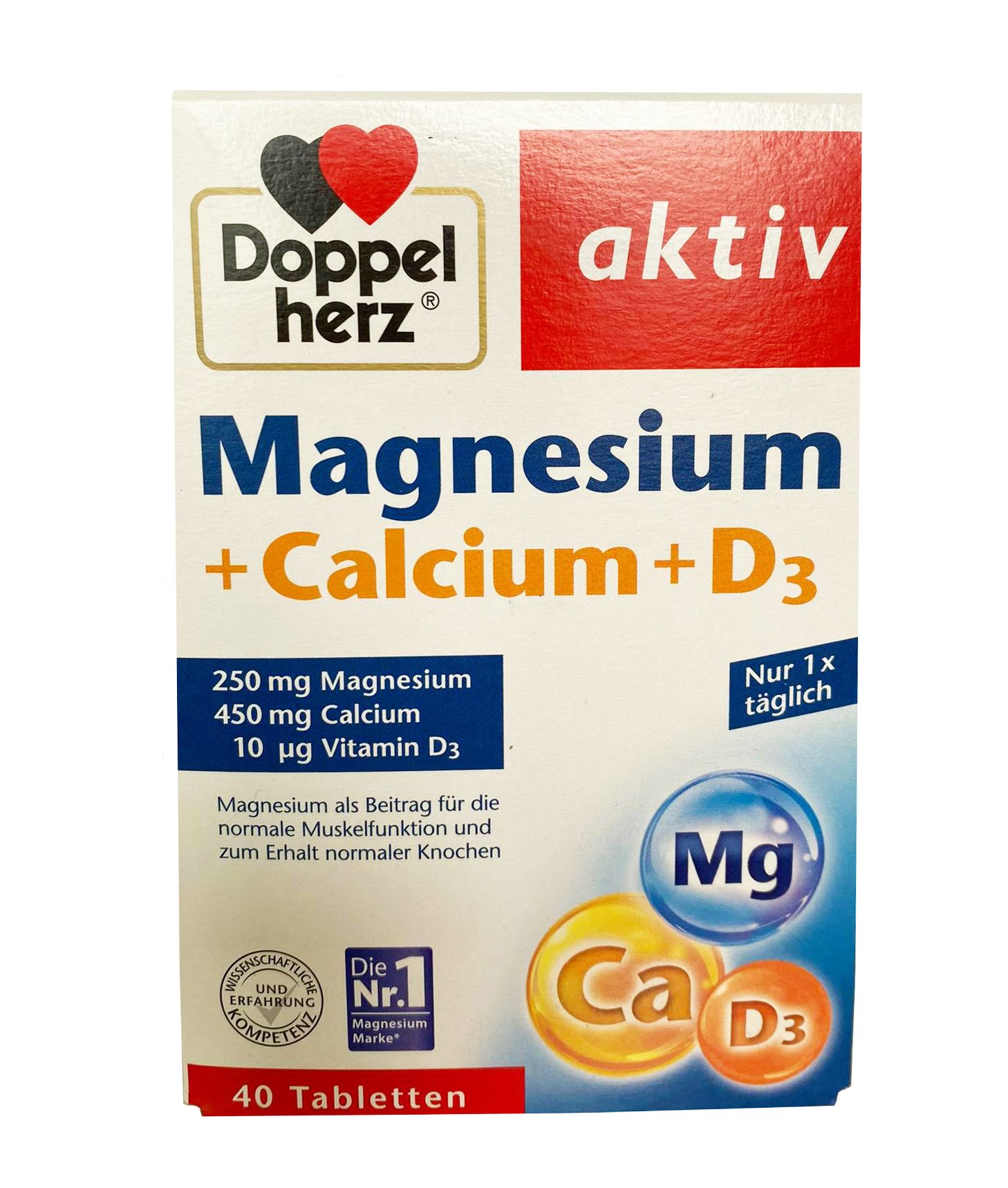 Viên uống Doppelherz Aktiv Magnesium Calcium D3 hỗ trợ sức khỏe cơ - xương - khớp
