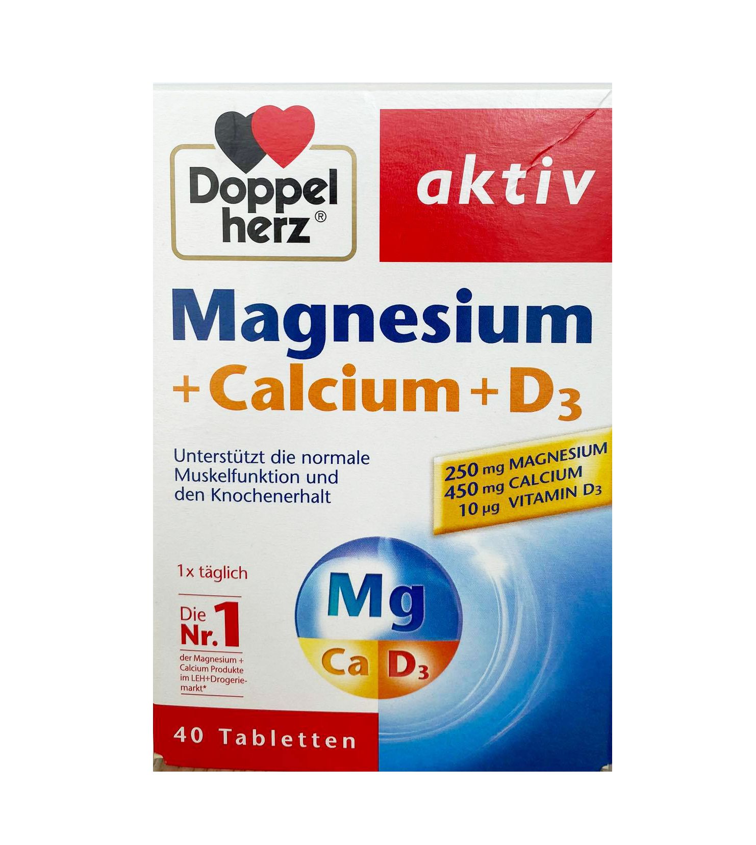 Viên uống Doppelherz Aktiv Magnesium Calcium D3 hỗ trợ sức khỏe cơ - xương - khớp