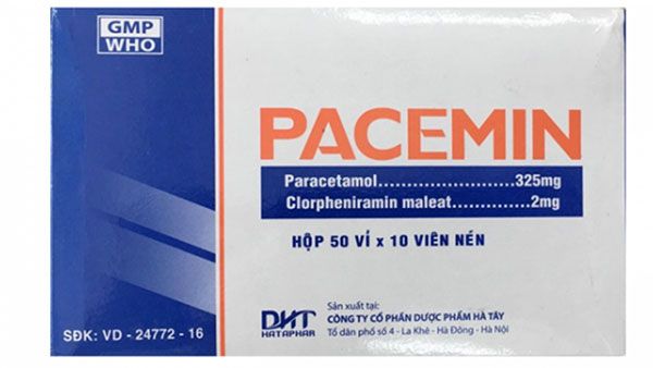 Thành phần Thuốc Pacemin - Thuốc trị cảm cúm, nhức đầu, ngạt viêm mũi (vỉ 10 viên)
