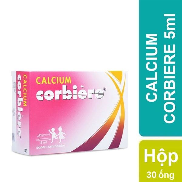 Thành phần Calcium Corbiere 5ml - Điều trị tình trạng thiếu Canxi hộp 30 ống