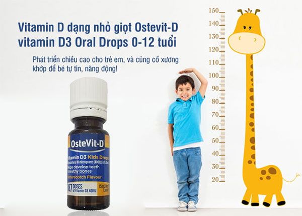 Công dụng của Vitamin D3 Ostevit cho trẻ 0-12 tuổi