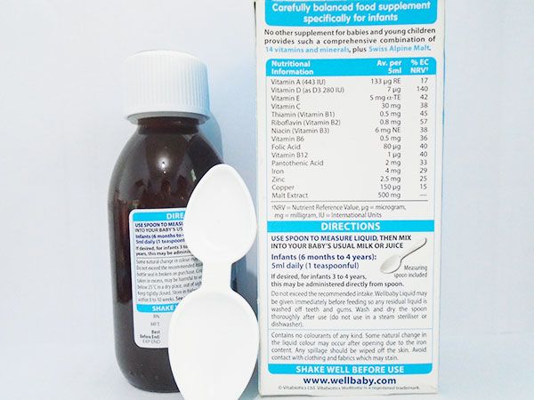 Thành phần Vitamin Wellbaby Multi Vitamin Liquid 150ml