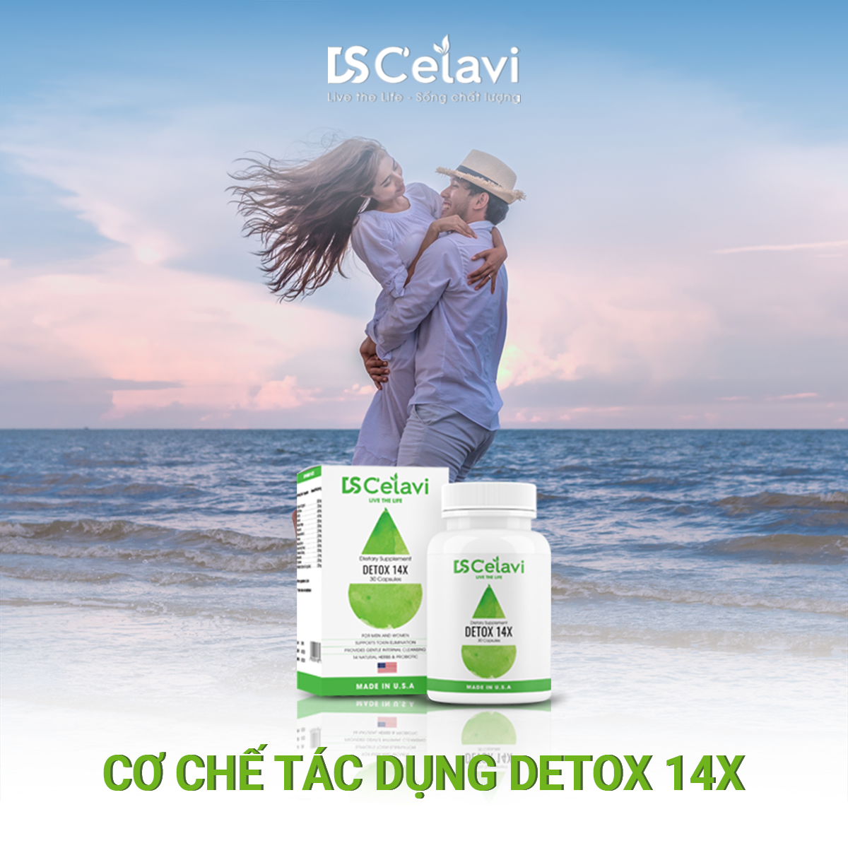 Viên uống Ds C'elavi Detox 14x hỗ trợ thanh lọc cơ thể, tiêu hóa tốt