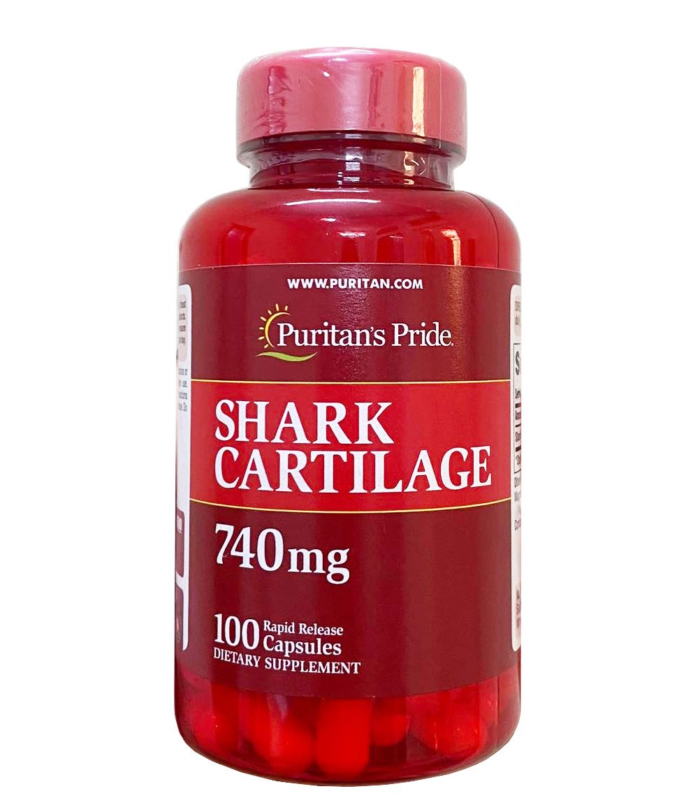 Sụn Vi Cá Mập Shark Cartilage Puritan's Pride 740mg hộp 100 viên (mẫu cũ)