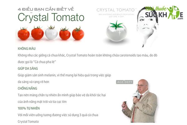 Thông tin về viên uống trắng da Crystal Tomato