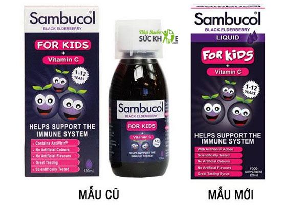 Siro Sambucol hỗ trợ tăng sức đề kháng cho trẻ từ 1-12 tuổi mẫu cũ - mẫu mới