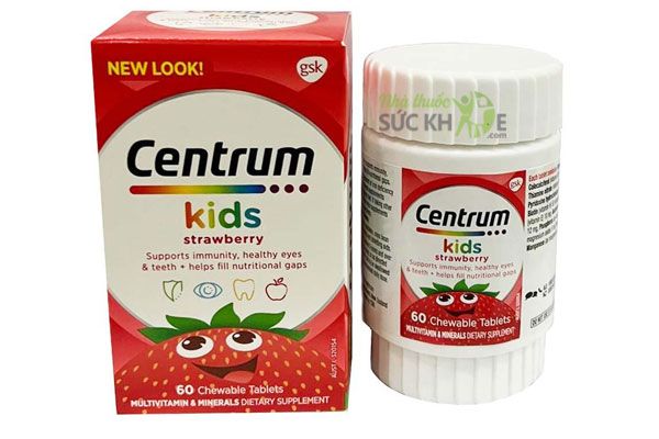 Viên nhai vitamin tổng hợp cho trẻ em Centrum Kids Strawberry (mẫu mới)