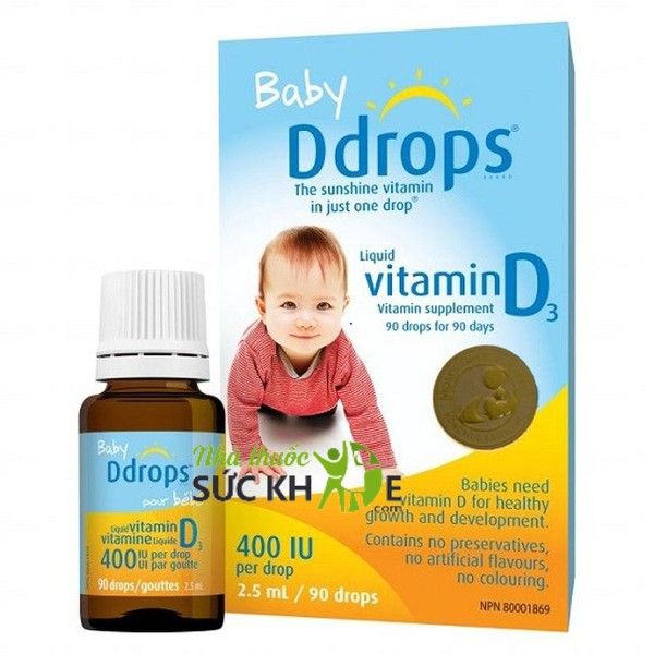 Baby Ddrops Vitamin D3 400IU (bản cho thị trường Mỹ)