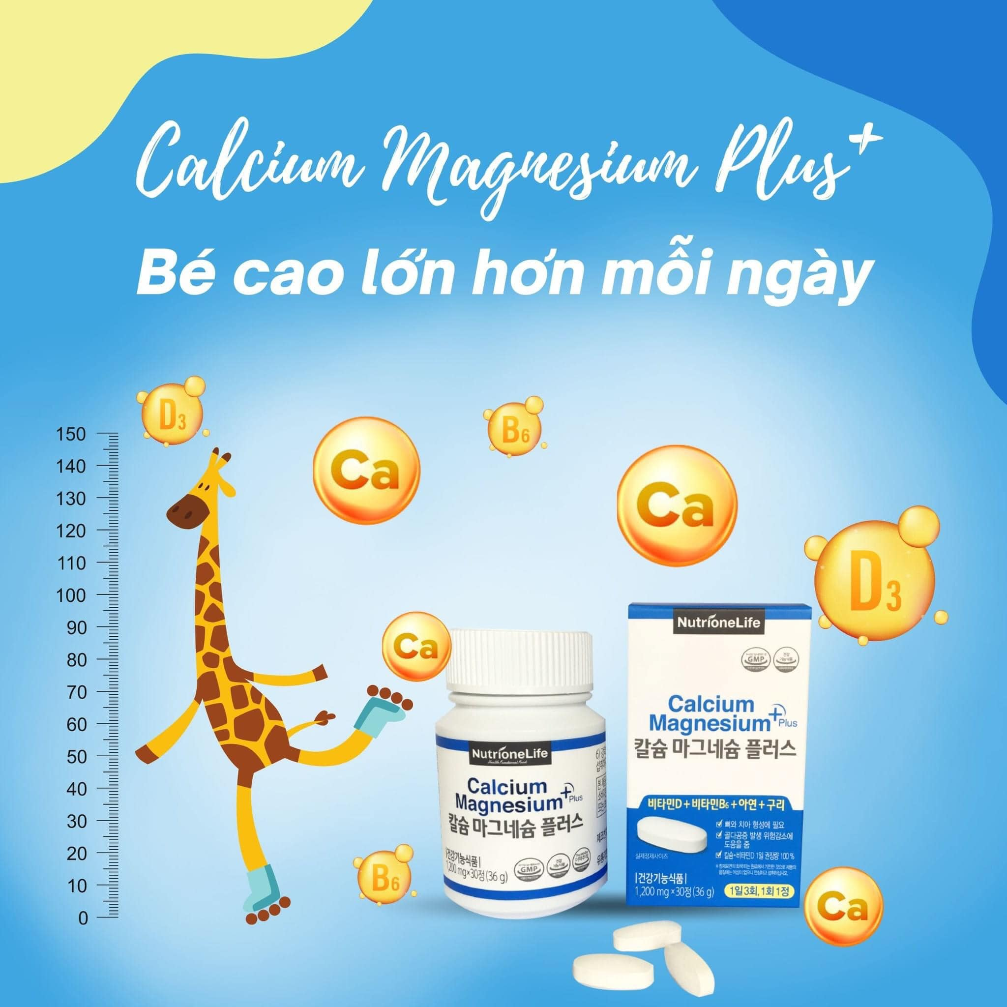 Viên uống hỗ trợ bổ sung canxi Nutrionelife Calcium Magnesium Plus tốt cho cả trẻ em và người lớn