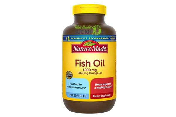 Dầu cá Nature Made Fish oil Omega 3 1200mg mẫu mới