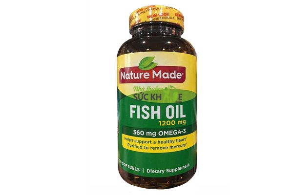 Dầu cá Nature Made Fish oil Omega 3 1200mg mẫu cũ
