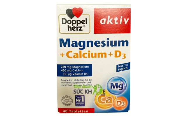 Viên uống Doppelherz Aktiv Magnesium Calcium D3 hỗ trợ sức khỏe cơ - xương - khớp mẫu cũ