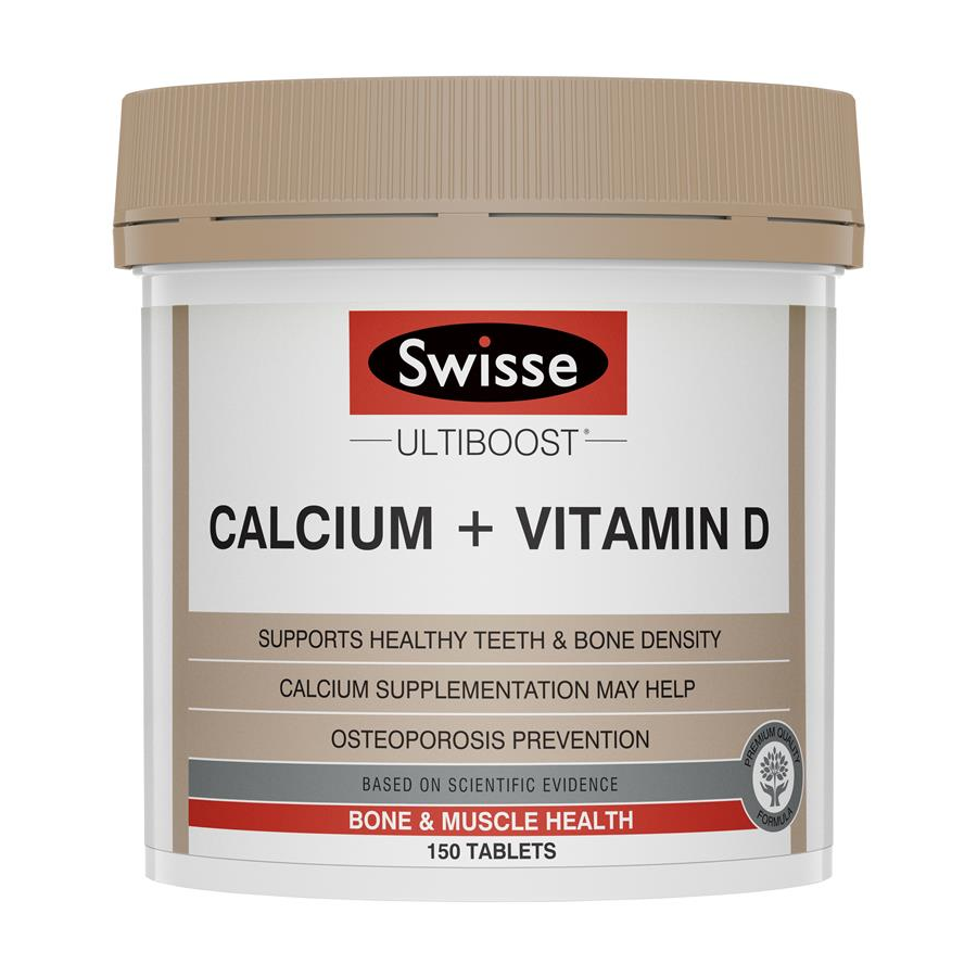 Viên uống hỗ trợ xương khớp Swisse Calcium + Vitamin D lọ 150 viên