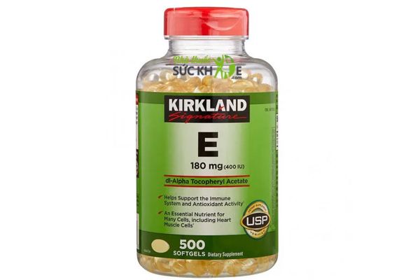 Sản phẩm viên uống Vitamin E 400 IU Kirkland của Mỹ (nắp đỏ)