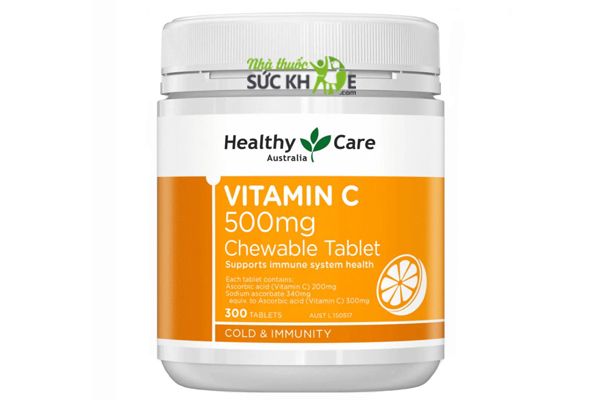 Viên nhai bổ sung Vitamin C Healthy Care Vitamin C 500mg của Úc (300 viên)