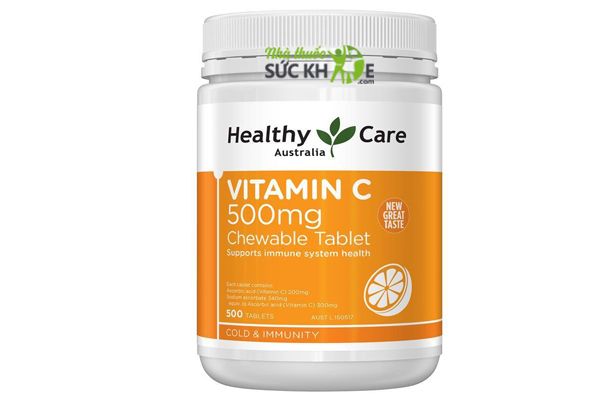 Viên nhai bổ sung Vitamin C  Úc Healthy Care 500 viên (mẫu cũ)