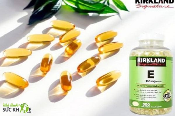 Sản phẩm viên uống Vitamin E 400 IU Kirkland của Mỹ (nắp trắng)