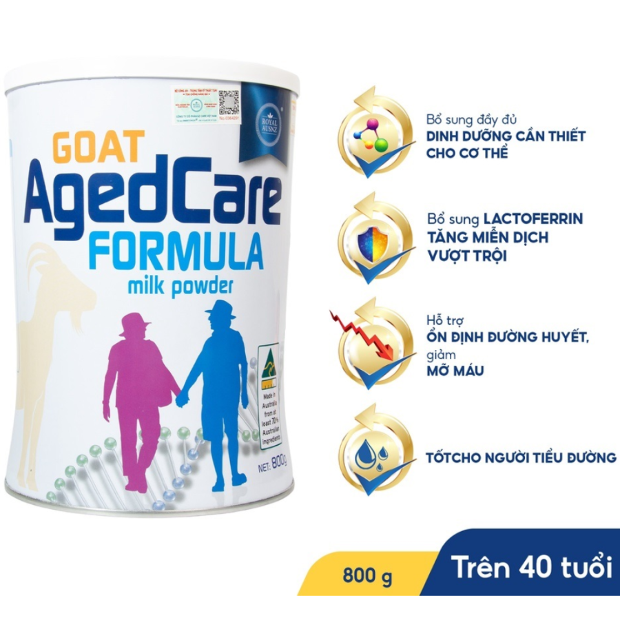 Sữa dê Royal Ausnz Goat Agedcare Formula dùng được cho người tiểu đường