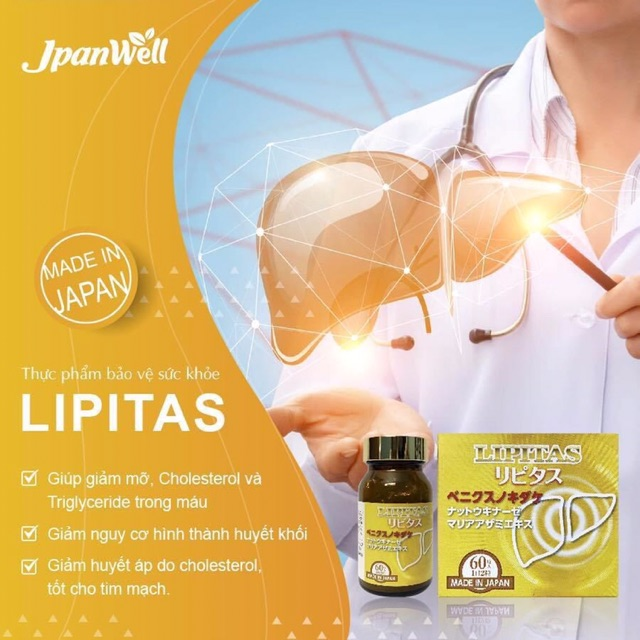Viên uống Lipitas - Hỗ trợ giảm mỡ máu, thải độc gan