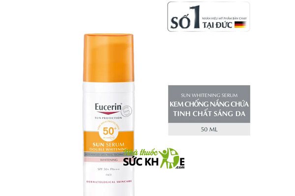Kem chống nắng Eucerin Sun Serum SPF50 hỗ trợ dưỡng sáng da