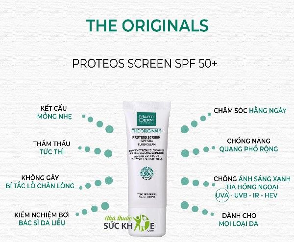Kem chống nắng Martiderm Proteos Screen SPF50+ hỗ trợ bảo vệ làn da toàn diện 