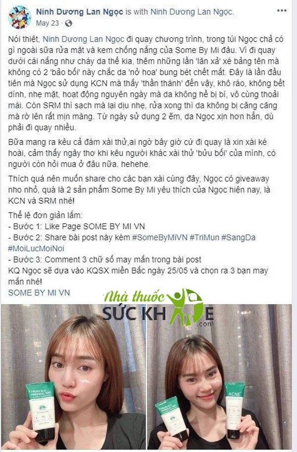Review kem chống nắng Some By Mi Trucica Mineral 100 