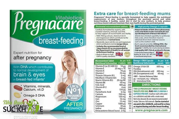 Thành phần trong viên Pregnacare Breast Feeding Vitamins