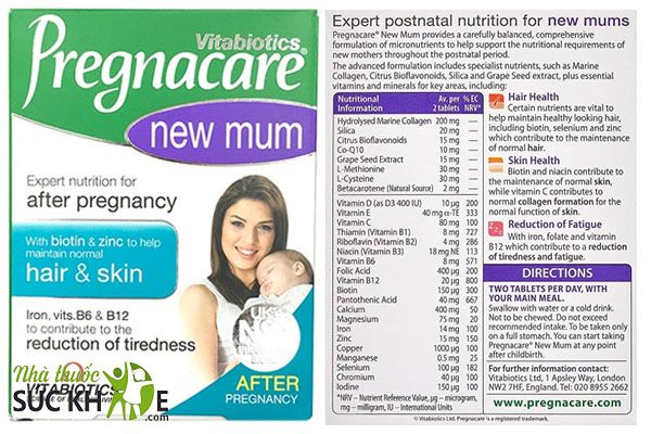 Pregnacare New Mum sản xuất theo công thức dành riêng cho mẹ sau sinh