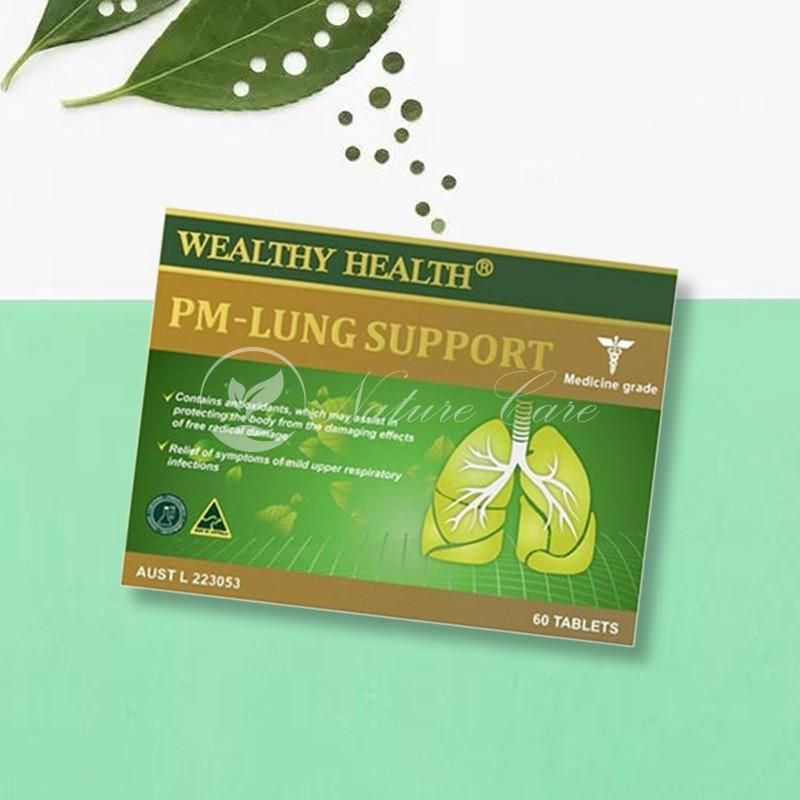 Viên uống Wealthy Health PM Lung Support giúp tăng cường sức khỏe hệ hô hấp
