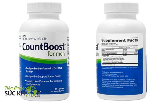 Viên uống CountBoost for Men chứa thành phần chiết xuất từ thiên nhiên