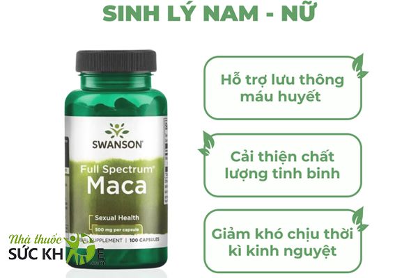 Viên uống Maca Swanson dùng cho cả nam và nữ trên 18 tuổi