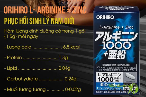 Thành phần có trong viên Orihiro L-Arginine
