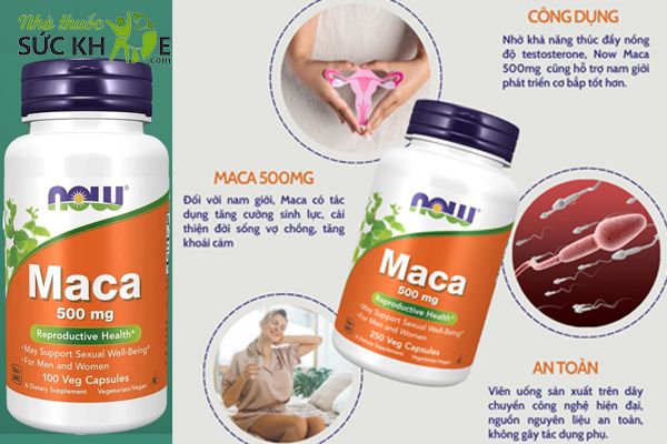 Maca 500mg Now Foods hỗ trợ cân bằng nội tiết tố nữ