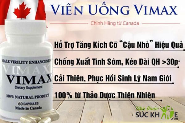 Uống 1 viên Vimax Pills trước khi ăn sáng hoặc trước khi quan hệ 30 phút