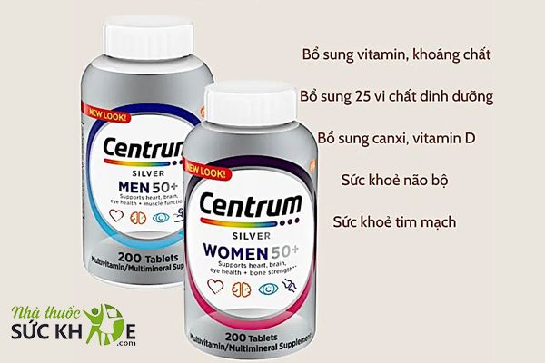 Viên uống Centrum For Women 50+ chiết xuất từ thành phần thiên nhiên