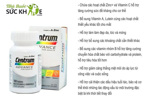 Centrum Advance For Adults bổ sung vi chất thiết yếu cho cơ thể